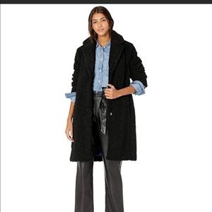 J. Crew Teddy Sherpa Topcoat: Black, Size Small
